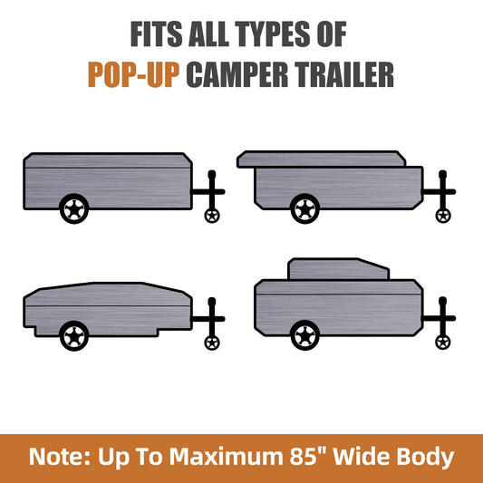 7 Layers Pop Up Camper Cover, Breathable UV Resistant Windproof Waterproof RV Cover