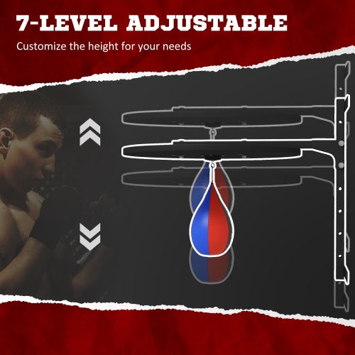 Soozier Adjustable Speed Bag Platform, Wall Mounted Punching Bag With 360-Degree Swivel For Home Fitness