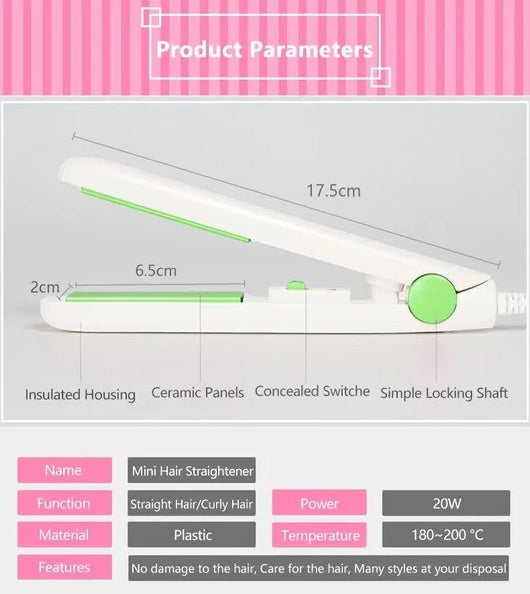 Mini Portable Hair Iron Hair Straightener Curler Professional Hair Irons Ceramic