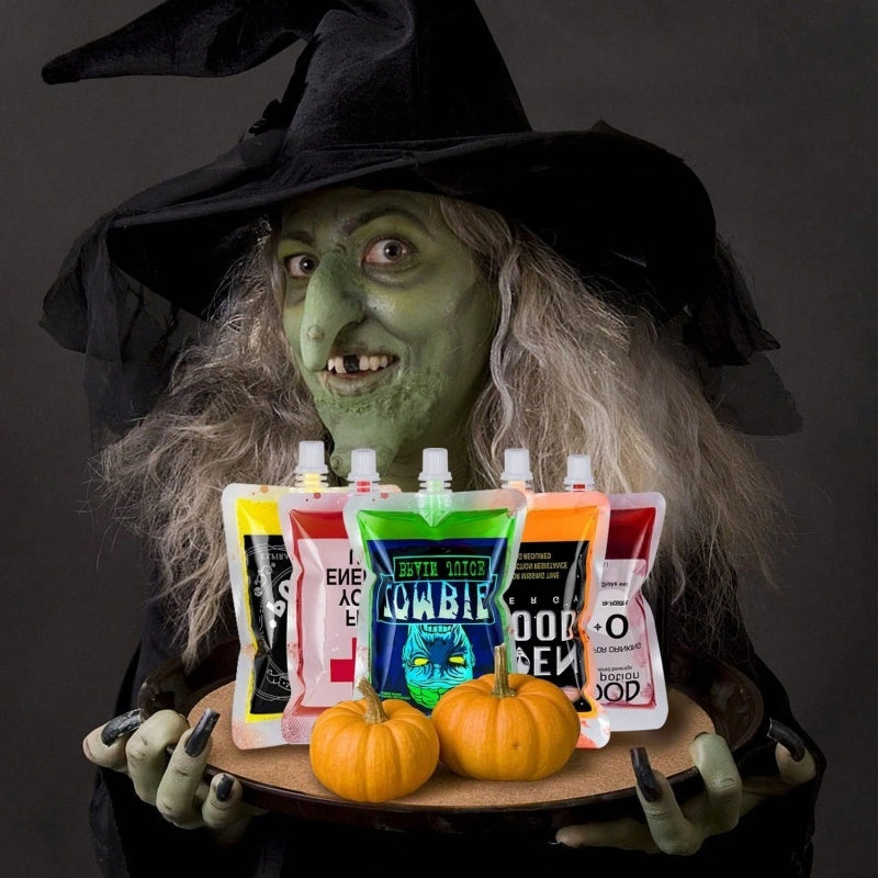21-pack Halloween Blood Drink Bags, Reusable Blood Cup Containers With Funnels, Reusable Drink Containers For 'blood' Drinks At Themed Parties