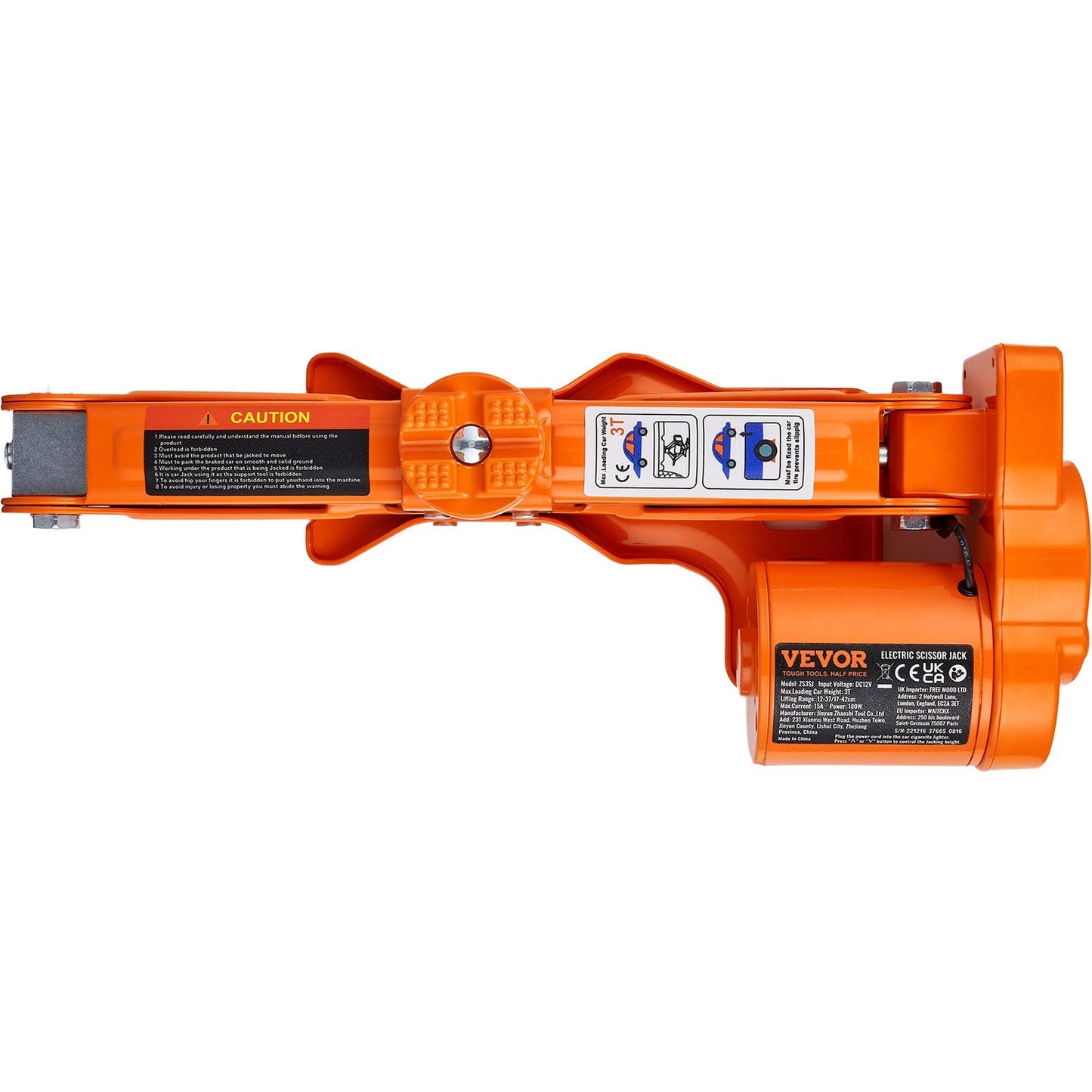 VEVOR Electric Car Jack, 3 Tons 6600 Lbs Scissor Jack With Electric Impact Wrench, 12V Car Jack With Double Saddles With Remote Control, Portable Car Jack Lifting For Sedan, SUV, Truck Tire Change