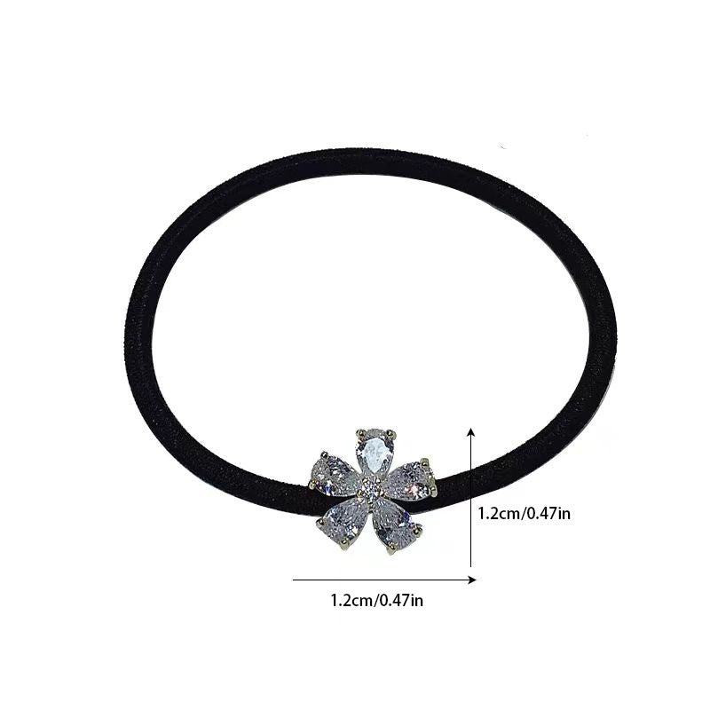 Exquisite Full Diamond Mini Flower Headband With Rubber Band At Dongdaemun, South Korea