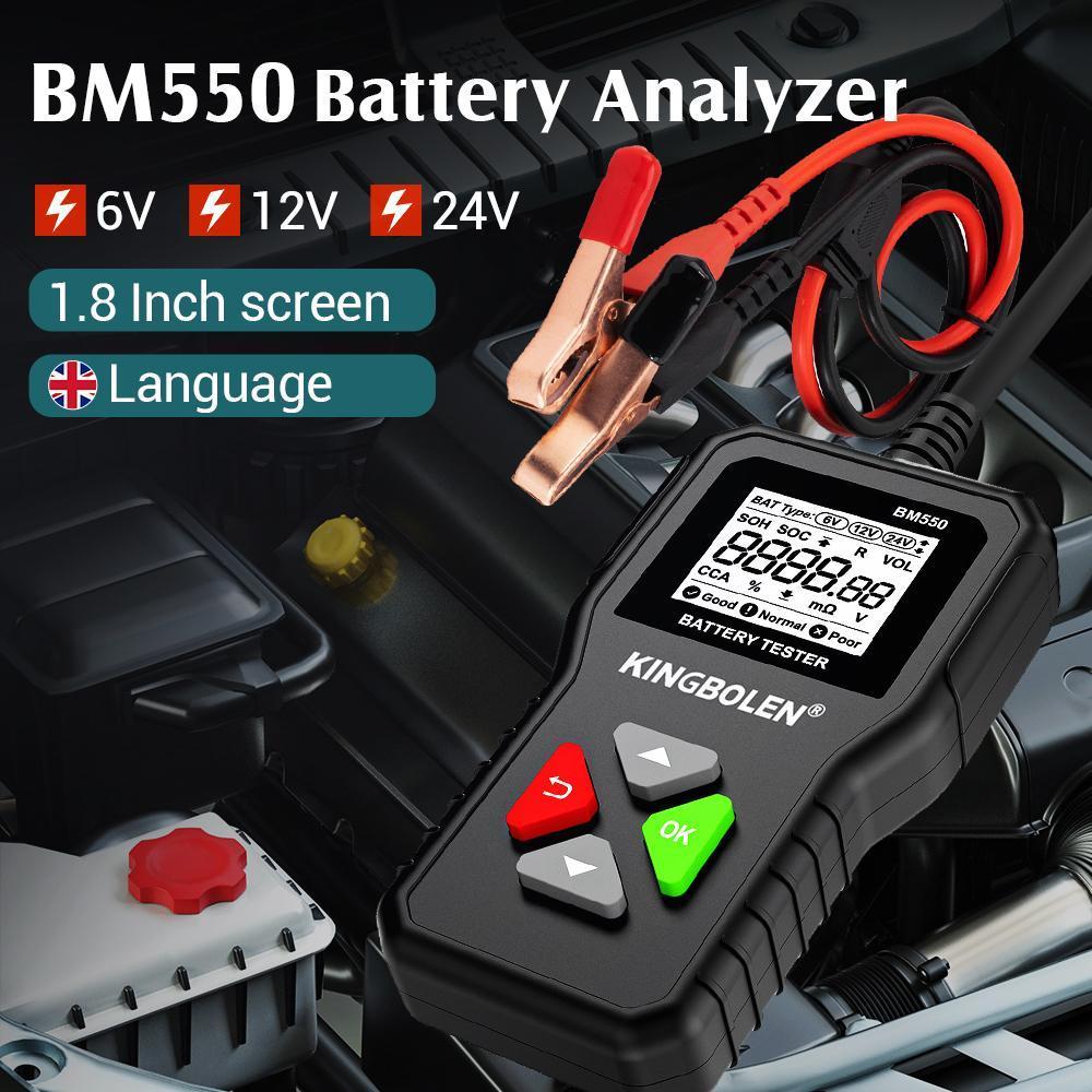 Jinbolun BM550 Car Battery Tester 6V 12V 24V Voltage Tester Battery Analyzer Diagnostic Instrument For All Cars