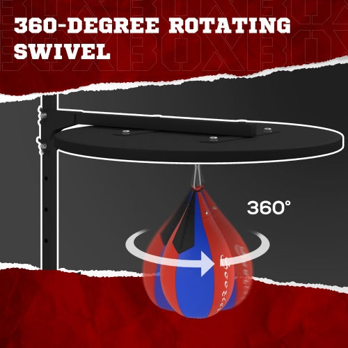 Soozier Adjustable Speed Bag Platform, Wall Mounted Punching Bag With 360-Degree Swivel For Home Fitness