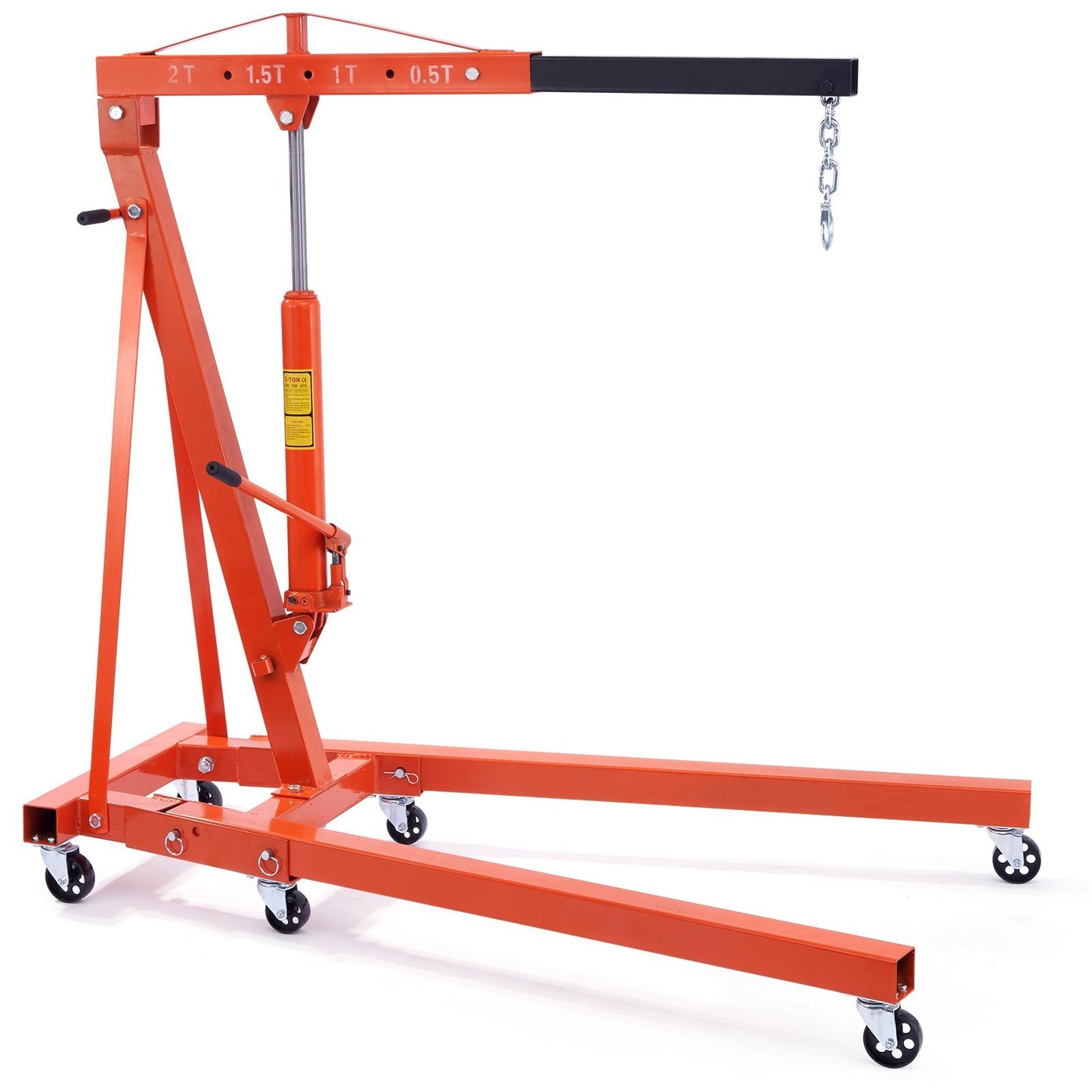 VEVOR Hydraulic Engine Hoist With Lever, 2 Ton 4400 LBS Heavy-duty Cherry Picker Shop Crane, Foldable Engine Crane And Engine Hoist Leveler For Auto Repair, Motors, Weights Lifting, Loading