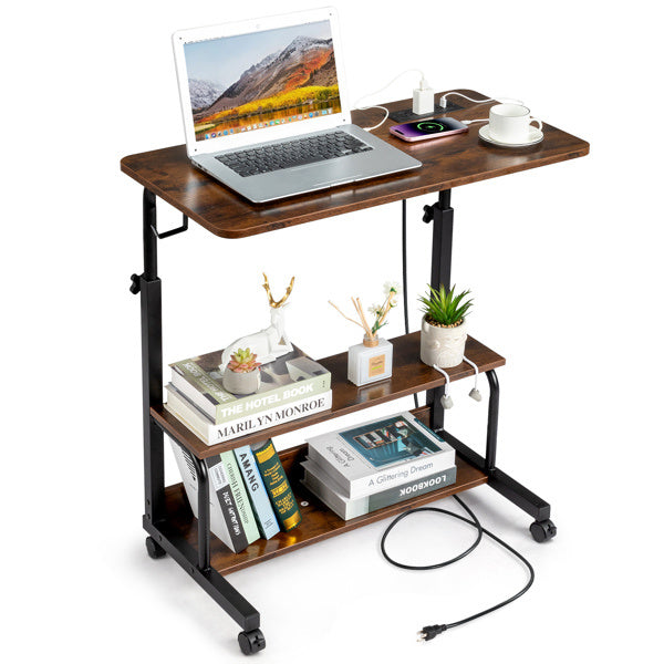Retro Brown Adjustable Computer Desk