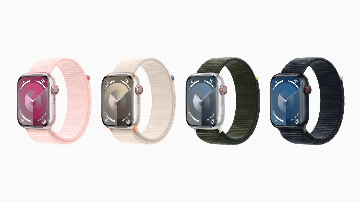 Apple Watch Series 9 (2023) – 45mm GPS Wi-Fi – Aluminum Case with Sport Band