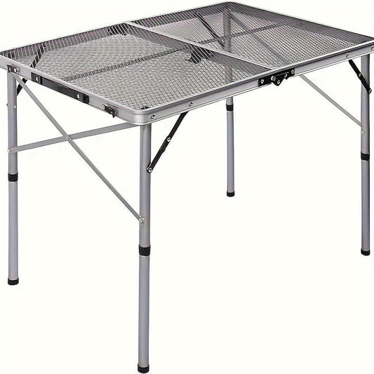 3FT Folding Camping Table Aluminum Portable Adjustable Picnic Table Black