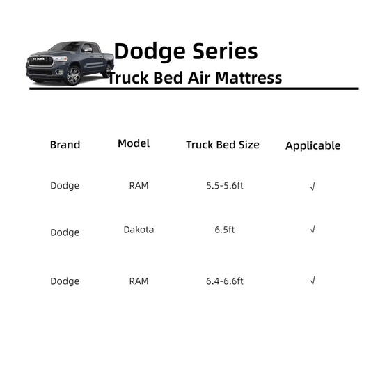 DikaSun Dodge 5.5-5.8ft | 6-6.5 ft Truck Bed Air Mattress