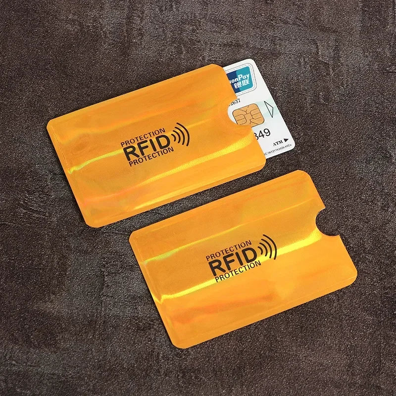 1PC Anti-Scan Card Sleeve Credit NFC RFID Card Protector Anti-magnetic Aluminum Foil Portable Bank Cards Holder Card Case Purse