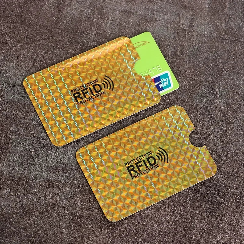 1PC Anti-Scan Card Sleeve Credit NFC RFID Card Protector Anti-magnetic Aluminum Foil Portable Bank Cards Holder Card Case Purse