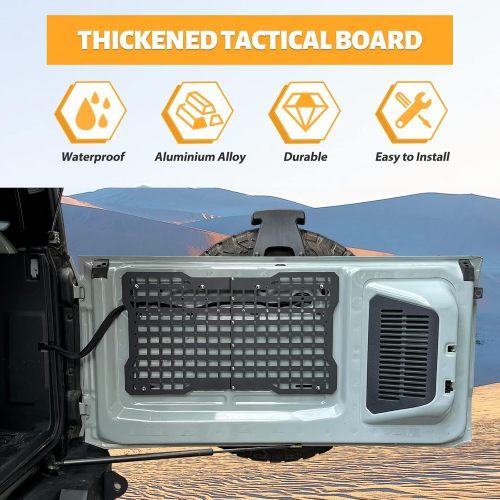 OFF ROAD Tailgate Storage Panel Tailgate Molle Panel Steel Cargo Shelf Storage Luggage Holder Carrier For Ford Bronco Accessories 2021 2022 2023 2-4 Doors