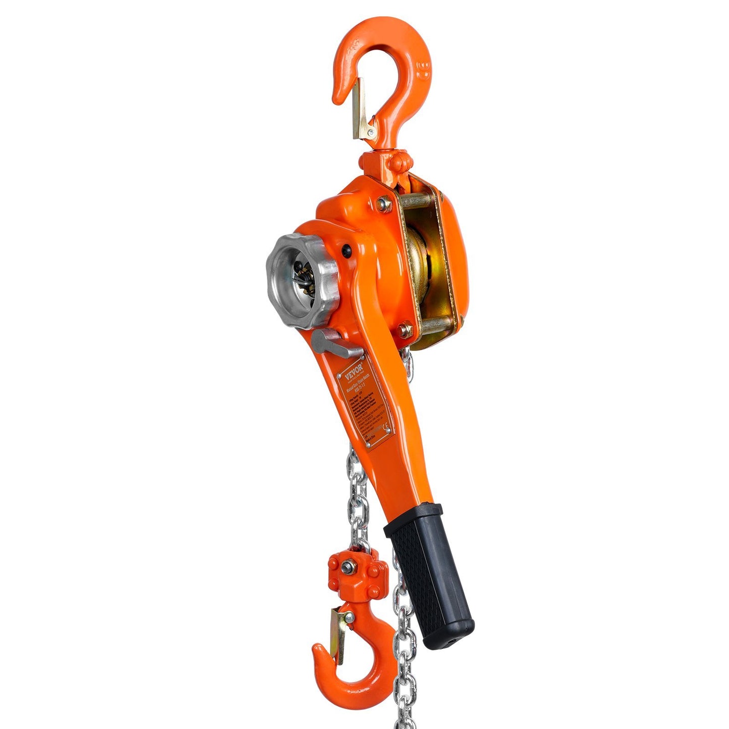Manual Lever Chain Hoist, 1650 Lbs Capacity 10 FT Come Along, G80 Galvanized Carbon Steel With Weston Double-Pawl Brake, Auto Chain Leading Rotation Hook, For Garage Factory Dock