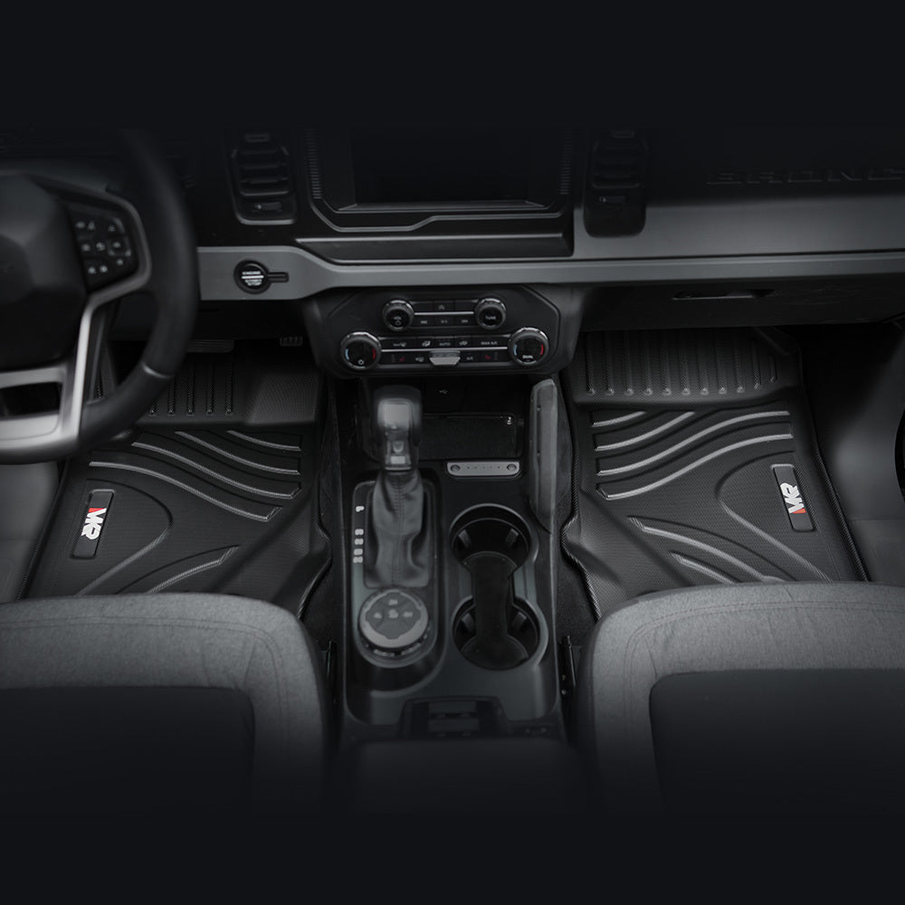 Car Floor Mats For 2021-2023 Ford Bronco 4 Doors 3D TPE All-Weather Floor Mats, Full Set Interior Car Accessories- Not Fit 2 Doors Version