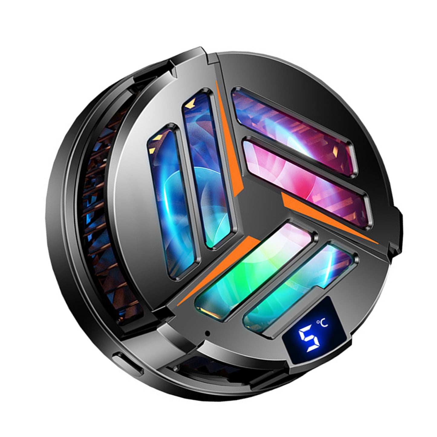 Cell Phone Cooler Magnetic Absorption Semiconductor Cooling Fan Mobile Phone Radiator Digital Display for Playing Games Live Streaming