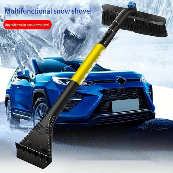 26 Inch 3in1 Car Extendable Snow Ice Scraper & Brush For Car SUV Trucks, Detachable No Scratch Ice Scraper With Ergonomic Foam Grip Pivoting PVC Brush Head For Car Windshield PVC Brush