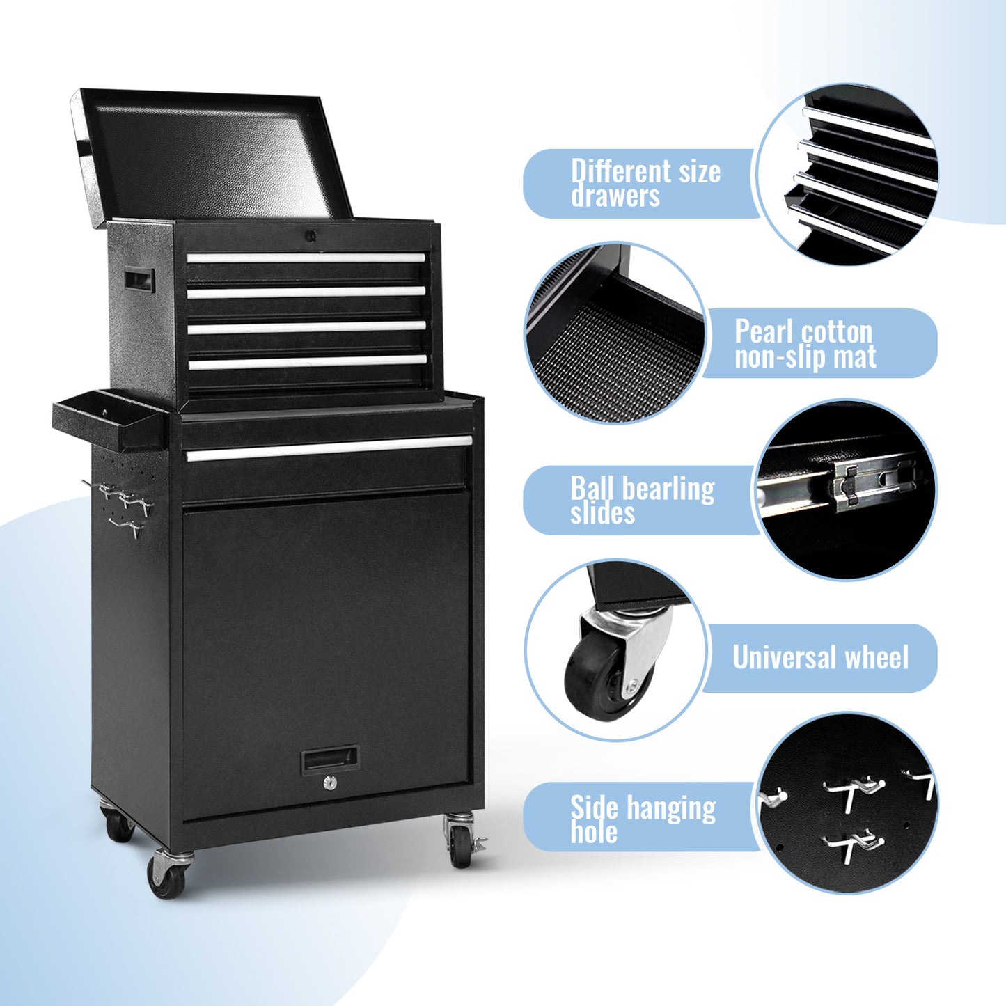 Auto Repair Tool Cart, Combination Cart Tool Box, Mobile Iron Tool Cabinet For Workshop-It Is Forbidden To Sell On The Temu Platform