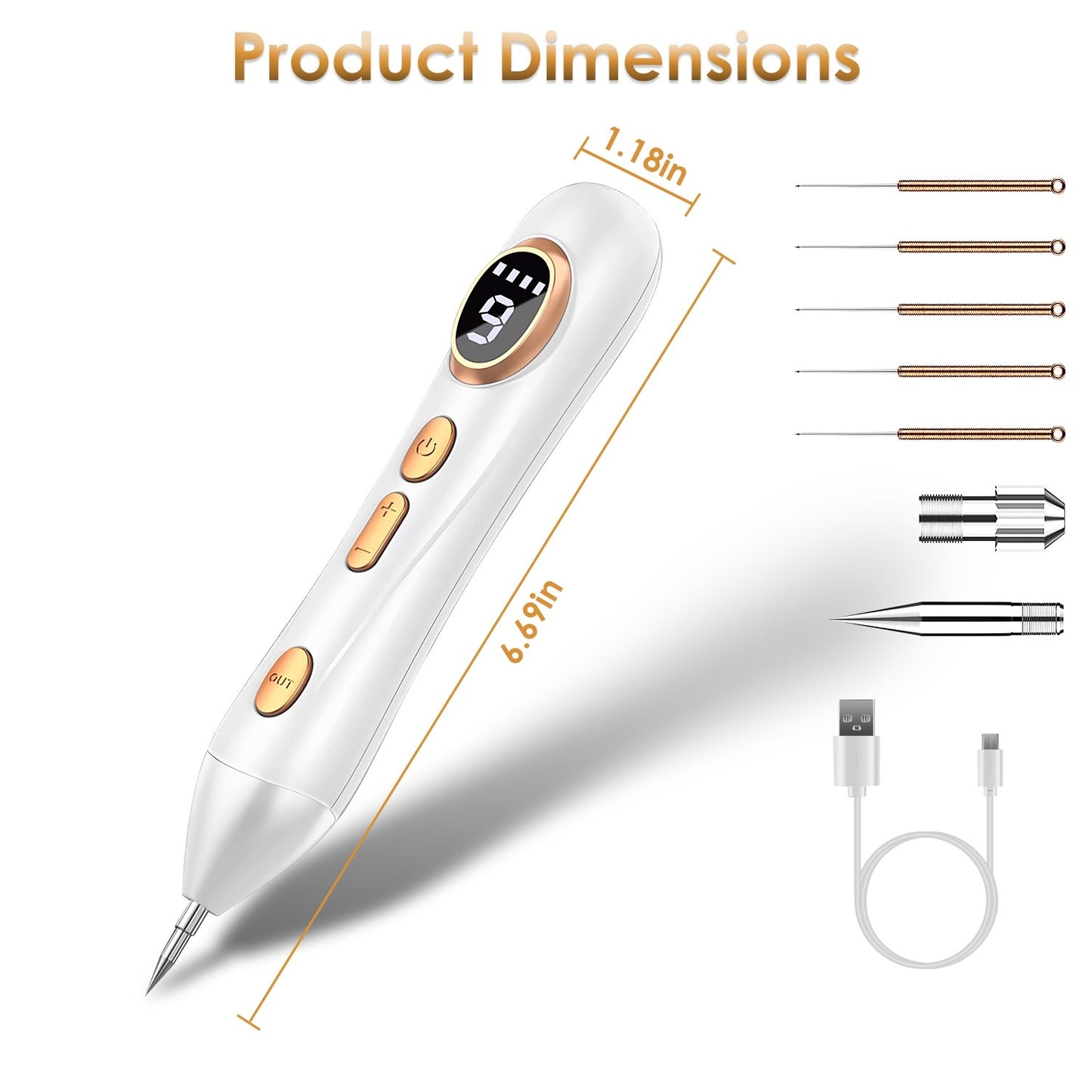 Portable Skin Tag Remover Pen With LED Light 9 Intensity Gears Cordless Rechargeable Skin Tag Removal Kit Intended For Common Warts Mole Skin Tags Gift For Girl Women