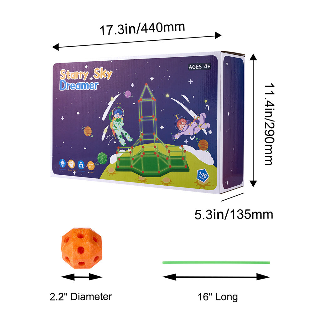 VEVOR Tent Fort Building Kit For Kid Glow In The Dark STEM Construction Toy 140P