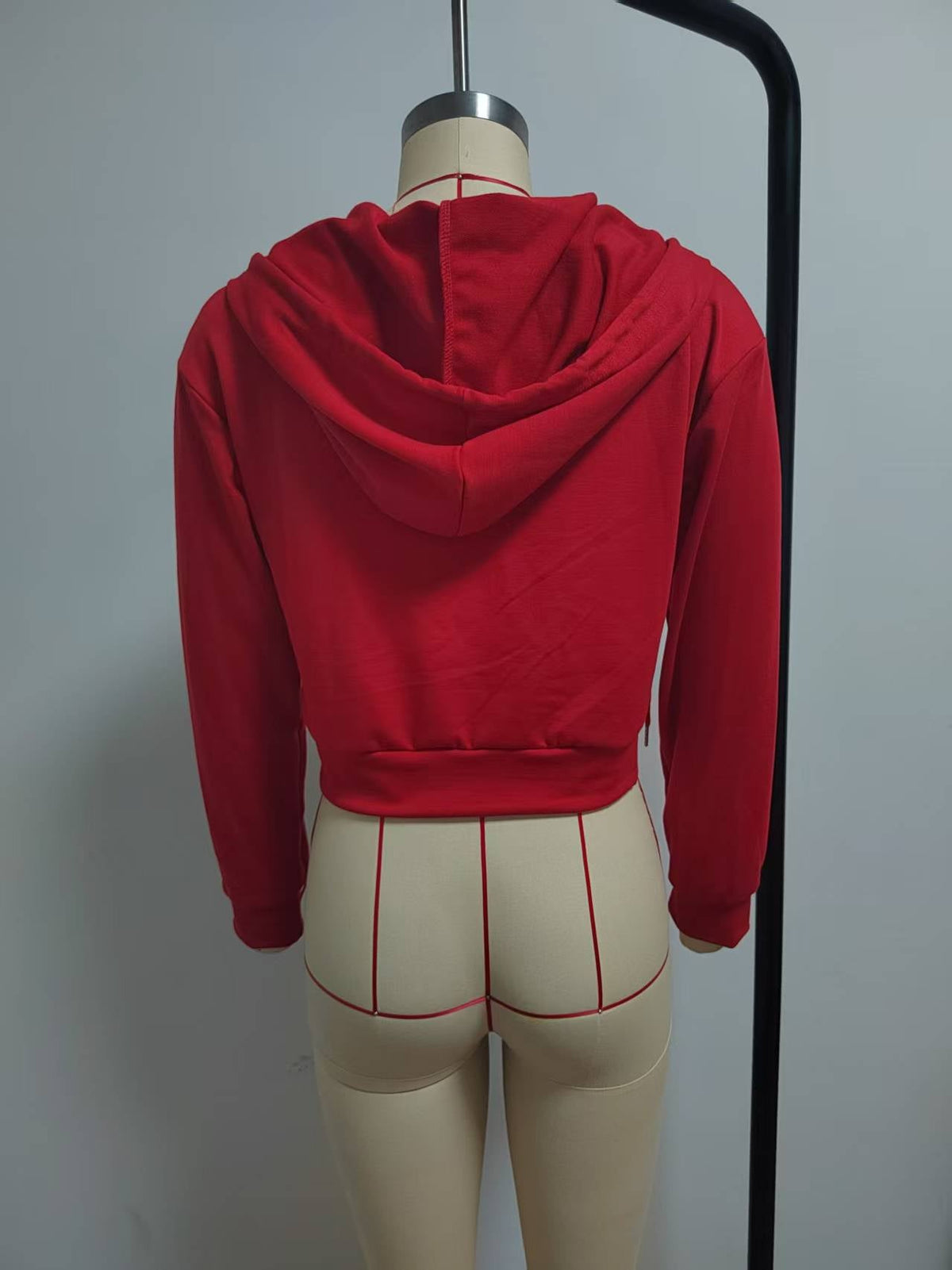 Women's Half-Zip Hooded Crop Sweatshirt