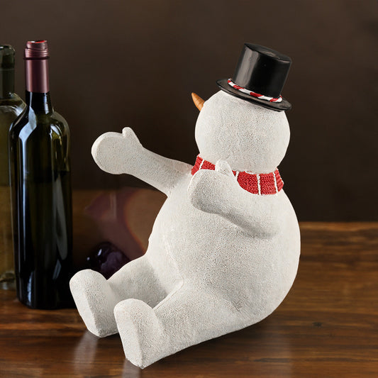 Snowman Wine Holder, Tabletop Wine Racks, Wine Bottle Holder With Handles Reusables Wine Bags, Unique Wine Bottle Holder, Tabletop Wine Racks For Bar Home Display And Decorations