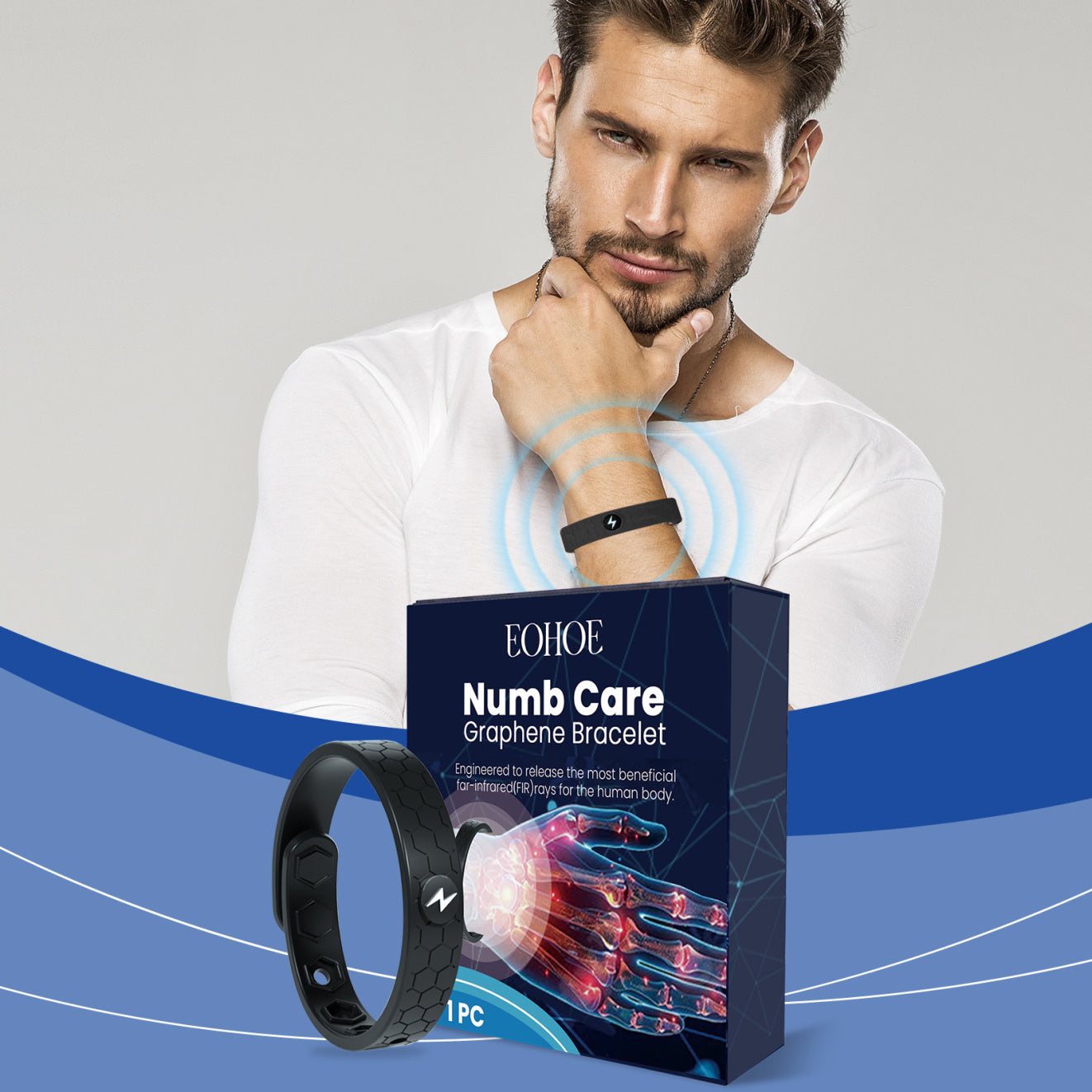 EOHOE Graphene Bracelet Hand Daily Decoration Portable Body Care Wrist Bracelet