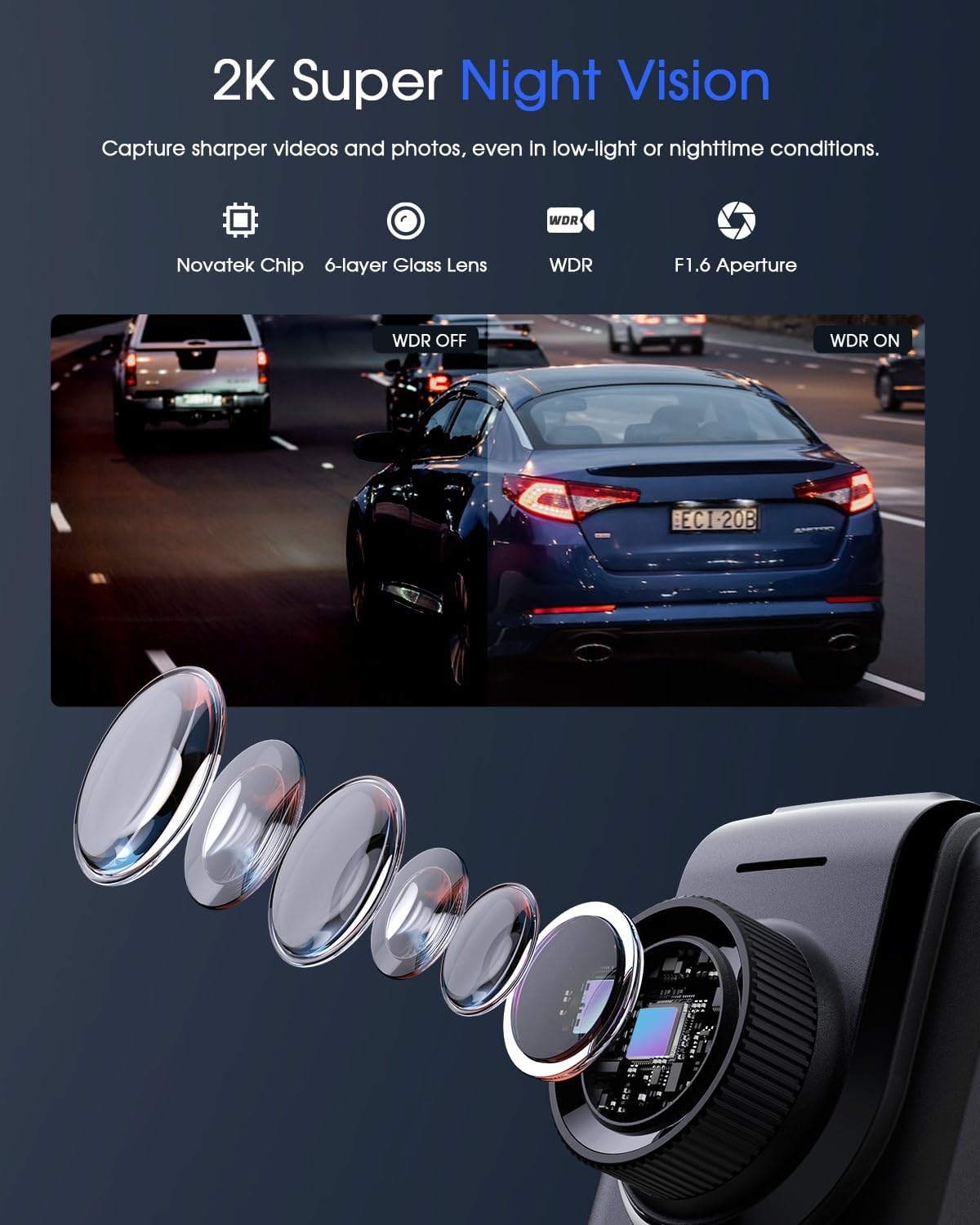 2K WiFi Smart Dash Cam