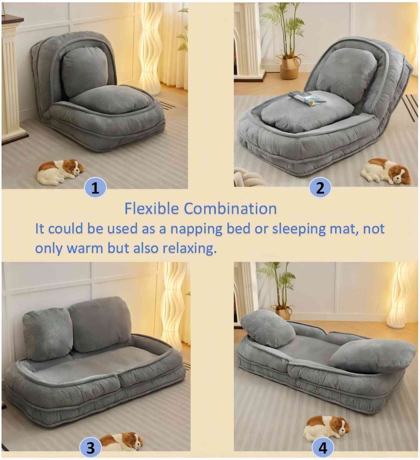 VIDEO Provided Human Dog Bed ,Lazy Sofa Couch ,5 Adjustable Position,sit,sleep,fold,suit To Put In