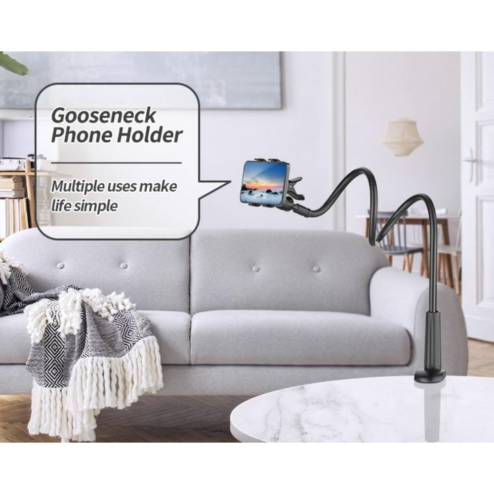 Newest Gooseneck Phone Holder 31in Long Flexible Lazy Arm Clip Adjustable Overhead Phone Mount For Phone
