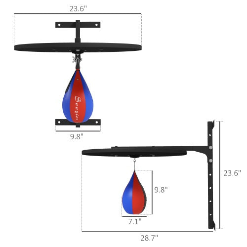 Soozier Adjustable Speed Bag Platform, Wall Mounted Punching Bag With 360-Degree Swivel For Home Fitness
