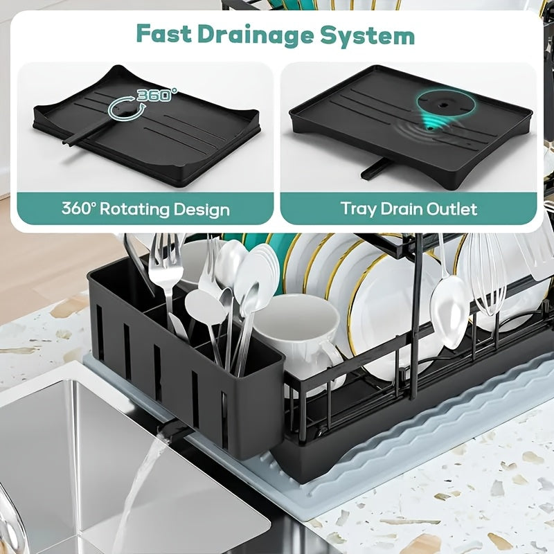 Black Metal Dish Rack – 2-Layer / 3-Layer