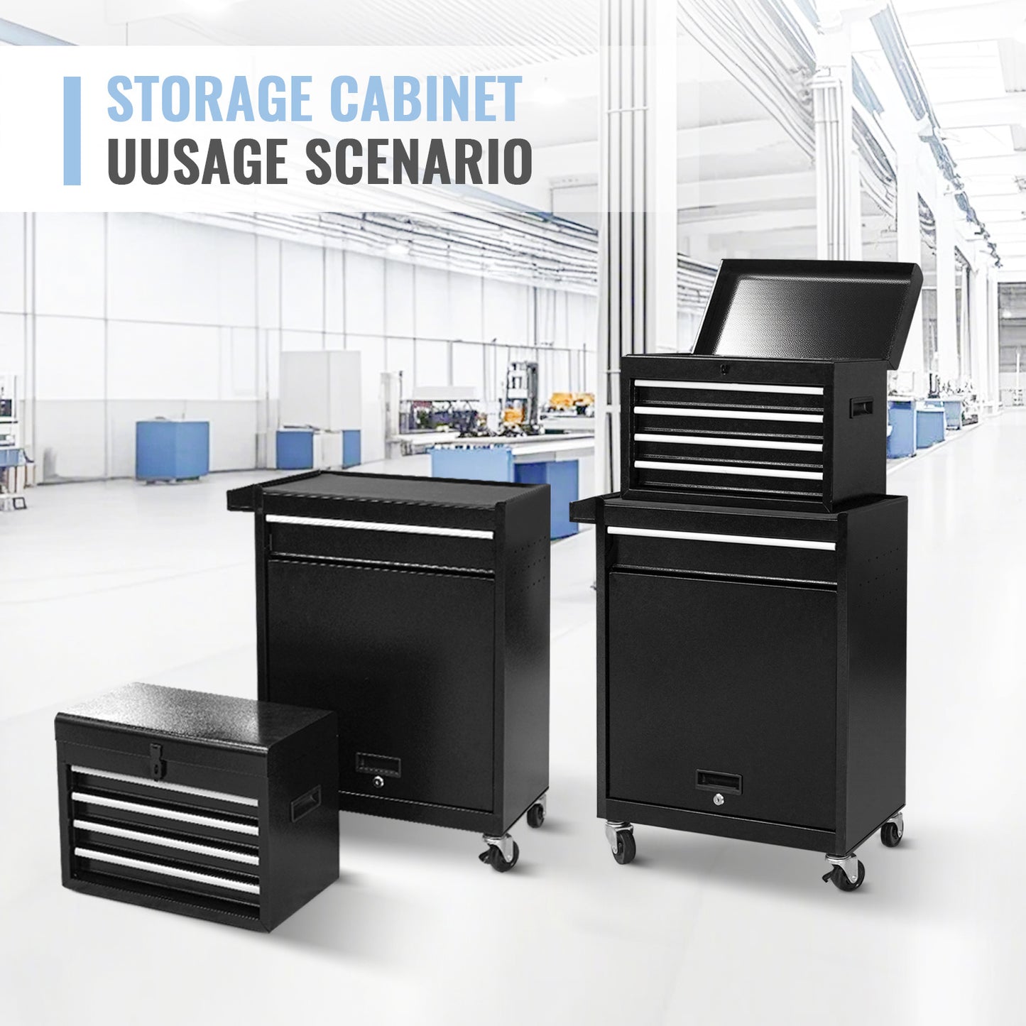 Auto Repair Tool Cart, Combination Cart Tool Box, Mobile Iron Tool Cabinet For Workshop-It Is Forbidden To Sell On The Temu Platform