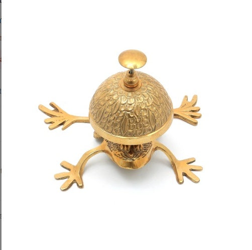 Decorative Gold-Plated Brass Desk Bell In Frog Design-6
