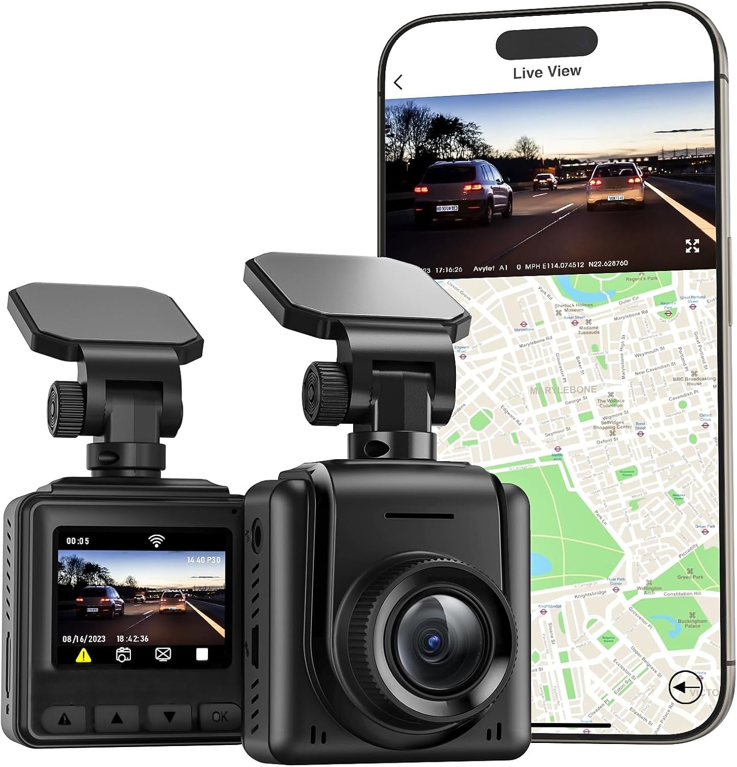 2K WiFi Smart Dash Cam