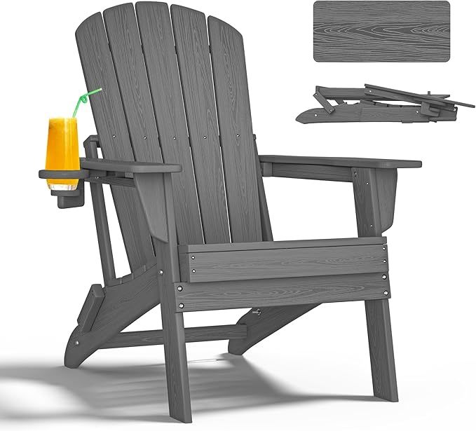 HDPE Folding Adirondack Cahirs With Cup Holder