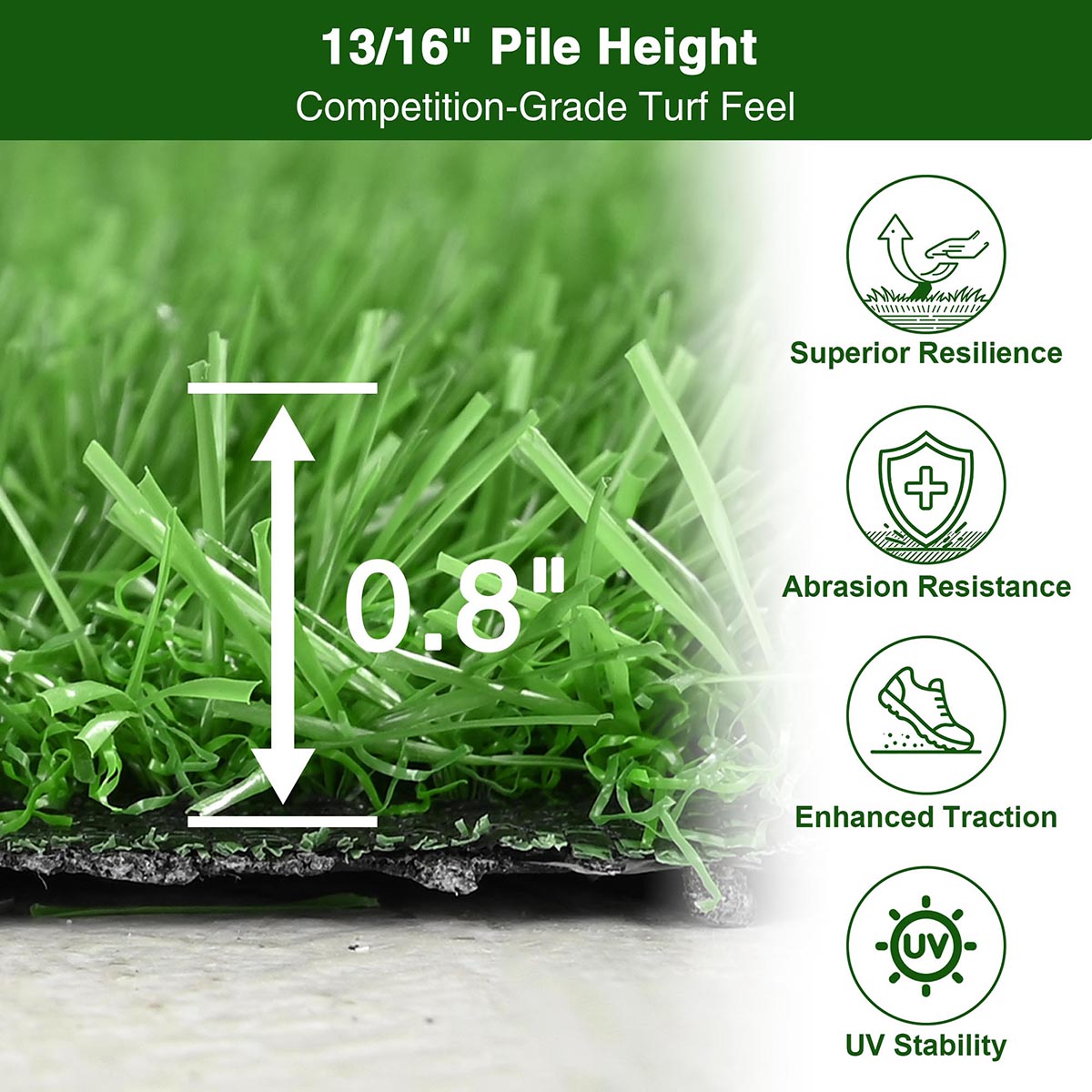 Agility Turf for Sled Push/ Pull Hybrid Training 13/16"H