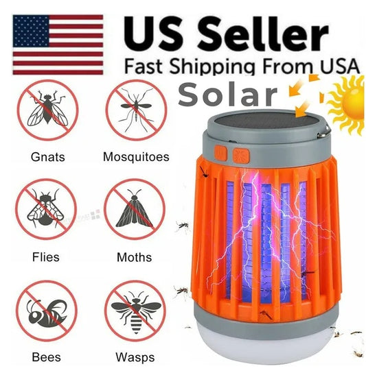 Solar USB Mosquito Killer Light Electronic Fly Bug Insect Zapper Trap Pest Lamp