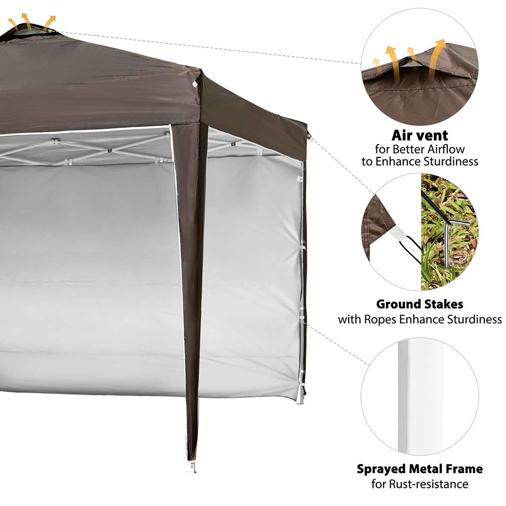10x10 Pop Up Canopy Tent with Weight Bags Air Vent