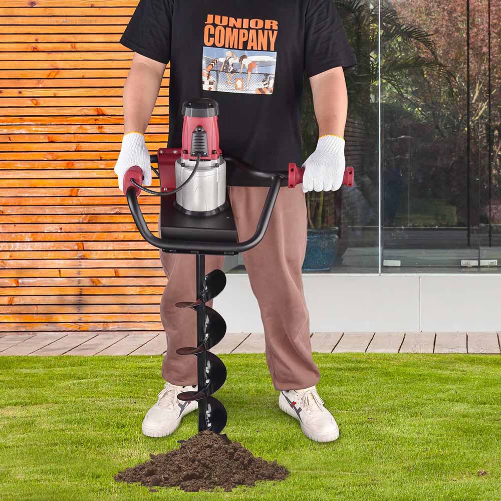 Electric Post Hole Digger with 6" Earth Auger Bit Set 1500W 2HP