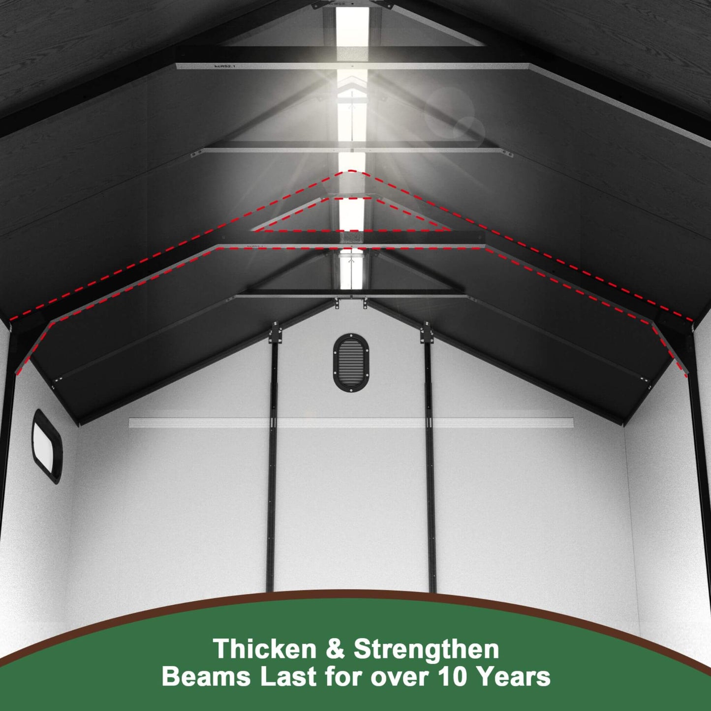 [08X12FT] Large Polypropylene Storage Shed With Reinforced Floor And Lockable Swing Doors (SAK07451)