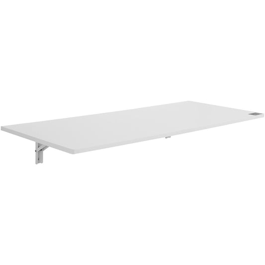 Wall Mounted Folding Table,  Wall Mount Drop Leaf Table, Floating Desk With Iron Bracket, Fold Down Desk For Small Spaces, Home Office, Dining, Laundry Room, Kitchen, Bar, White