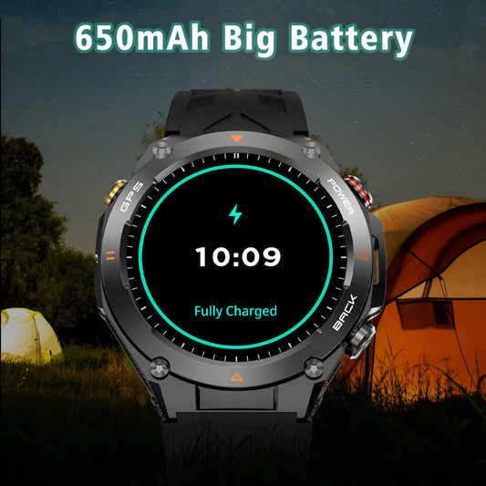 SENBONO GPS Smart Watch Men 1.45'' HD Screen Built-In GPS Altimeter Barometer Compass AI Voice Compatible With Android & IPhone