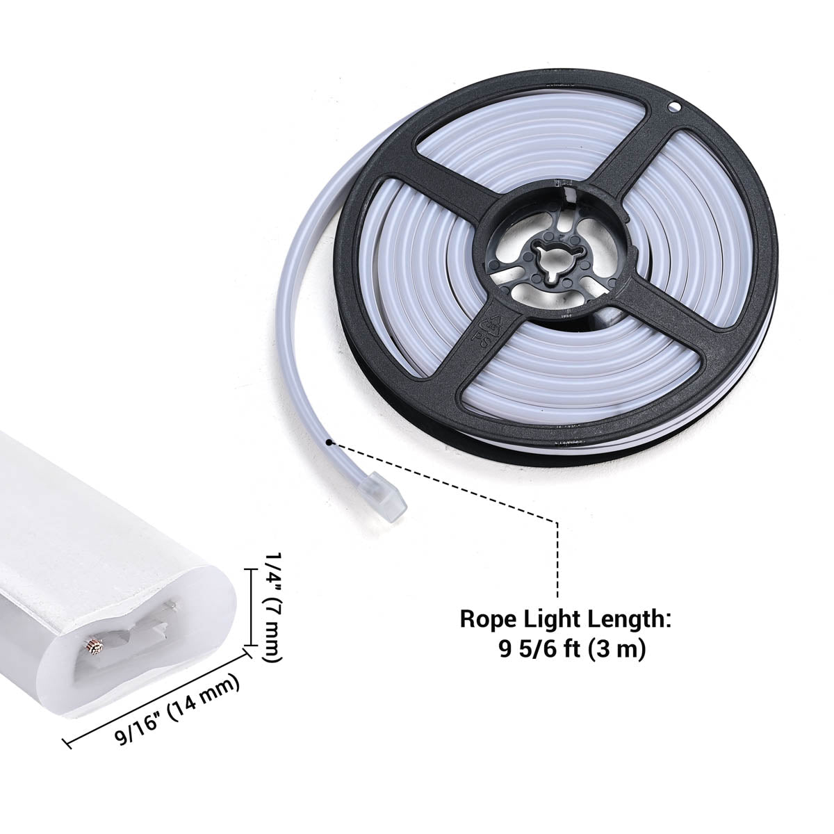 10ft 2700K Neon Rope Light Replacement Strip Light 120V