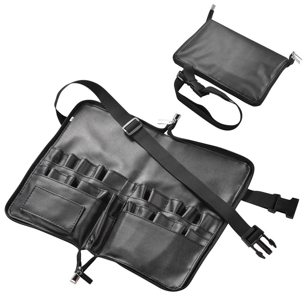 2 in 1 Makeup Brush Belt PVC 24 Slots Double Zipper