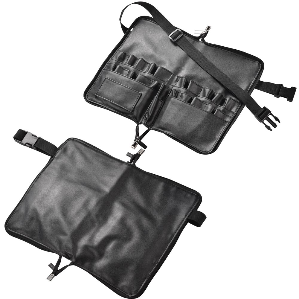 2 in 1 Makeup Brush Belt PVC 24 Slots Double Zipper