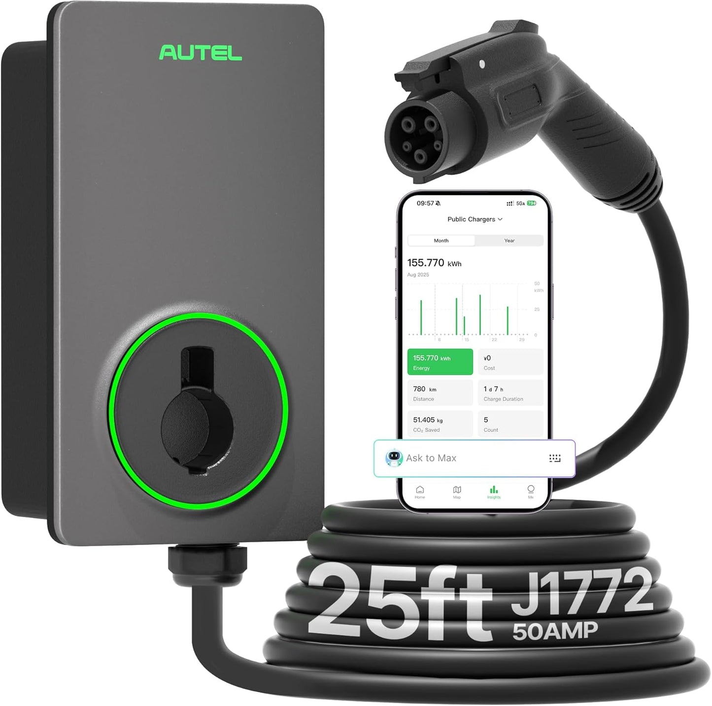 AC Single Charger 50A EV Charger