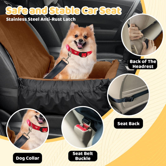 Pet Car Seat Brown Single Seat