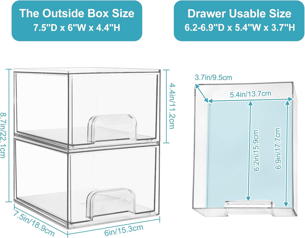 Clear Stackable Storage Drawers – Acrylic Organizer