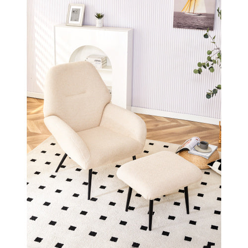 Light Luxury Single Sofa Modern Simple Living Room Balcony Leisure Sofa Chair,white