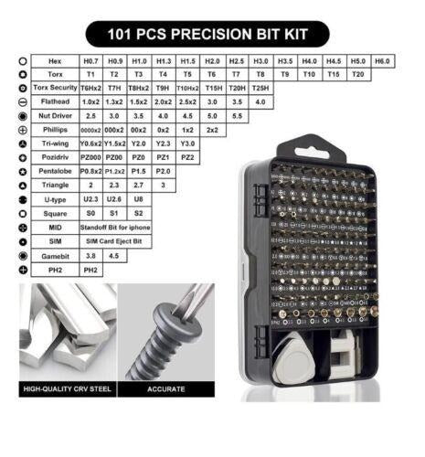 Precision Screwdriver Set, Professional Grade 115 In 1 Magnetic Repair Tool Kit For Electronics, Computer, IPhone, Laptop, Game Console, Watch, Eyeglasses, Modding, And DIY Projects